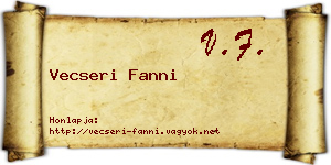 Vecseri Fanni névjegykártya
